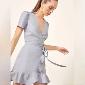 Reformation Sally Linen wrap dress